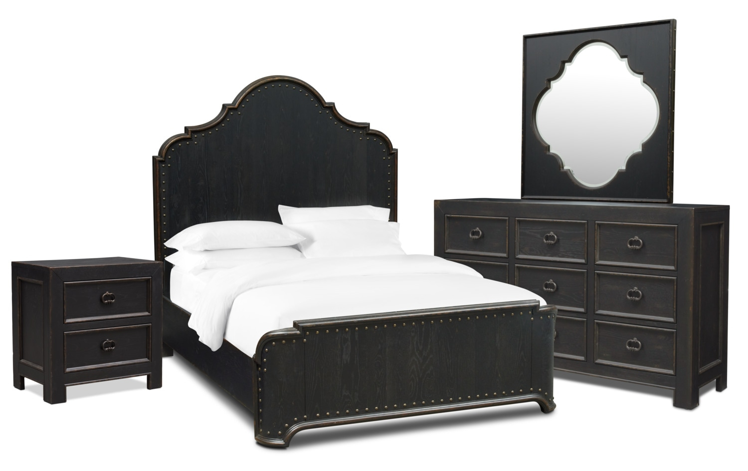 Lennon 6 Piece Bedroom Set With Nightstand Dresser And Mirror within sizing 1500 X 944