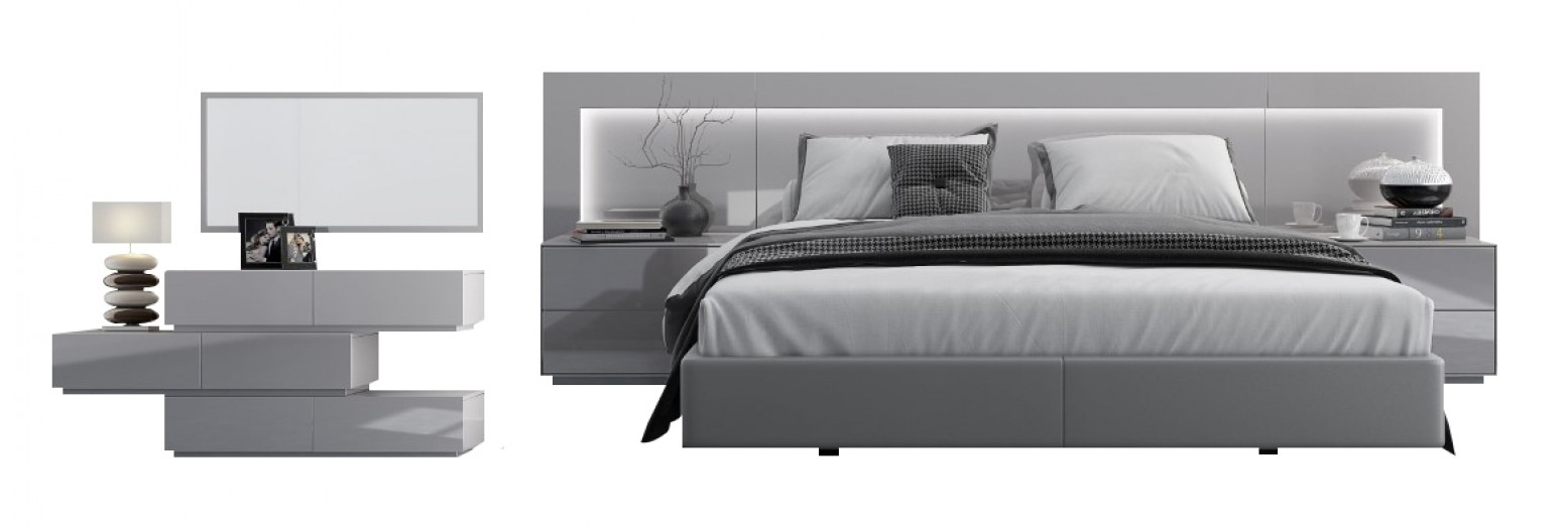 Levanto Modern Bedroom Set With Lighting with sizing 1555 X 524