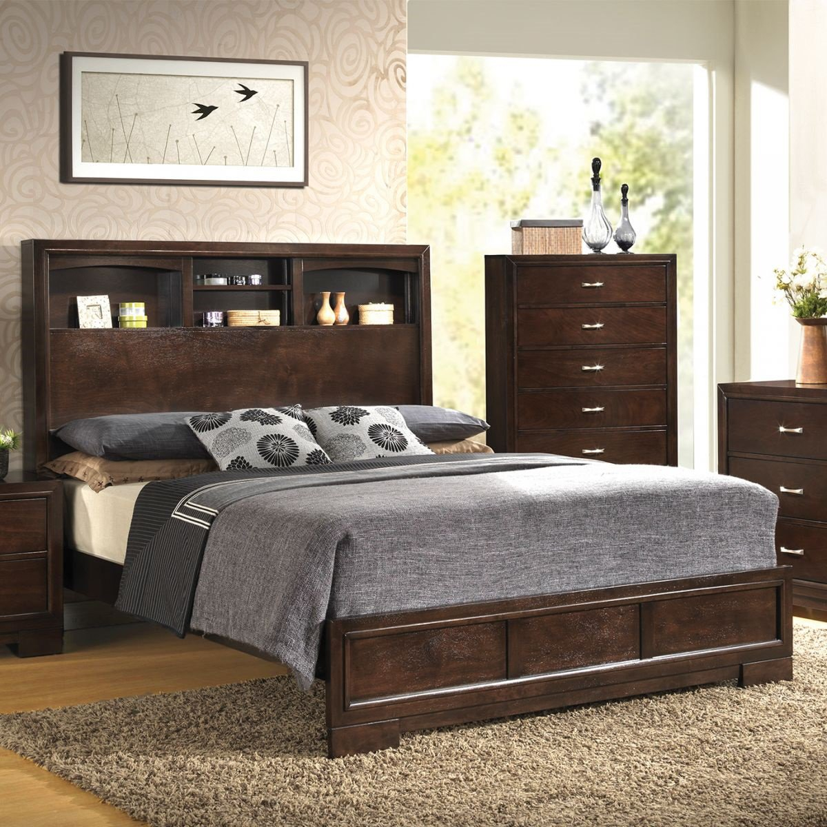 Liam Merlot 5 Pc King Bedroom throughout proportions 1200 X 1200