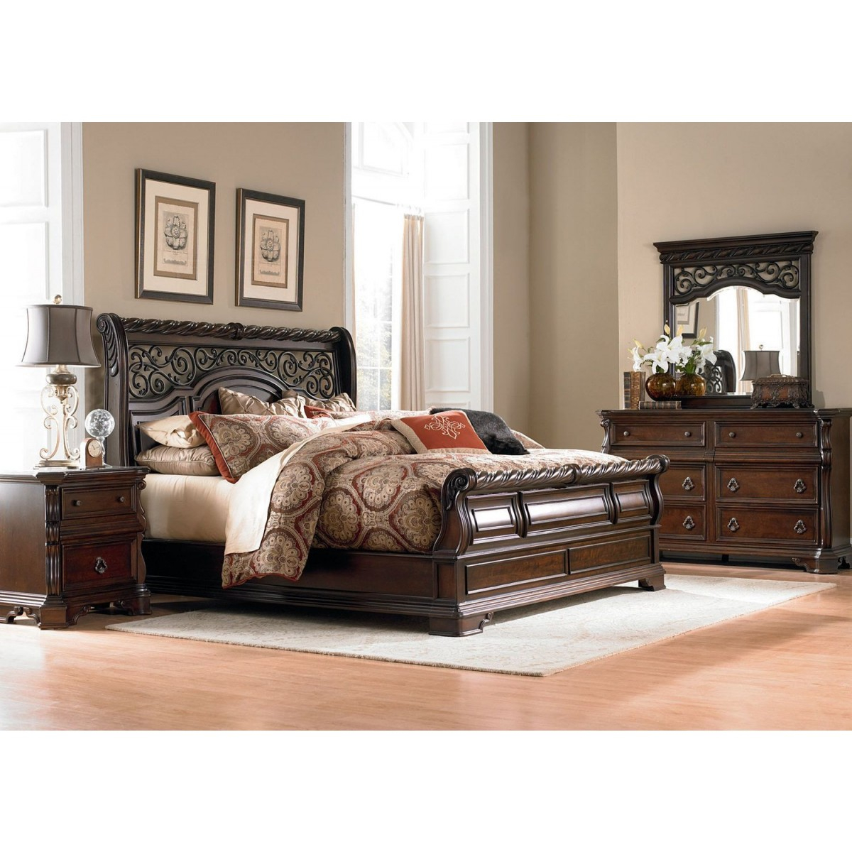 Liberty Furniture Arbor Place King Sleigh Bedroom Set 575 Br Ksl with proportions 1200 X 1200