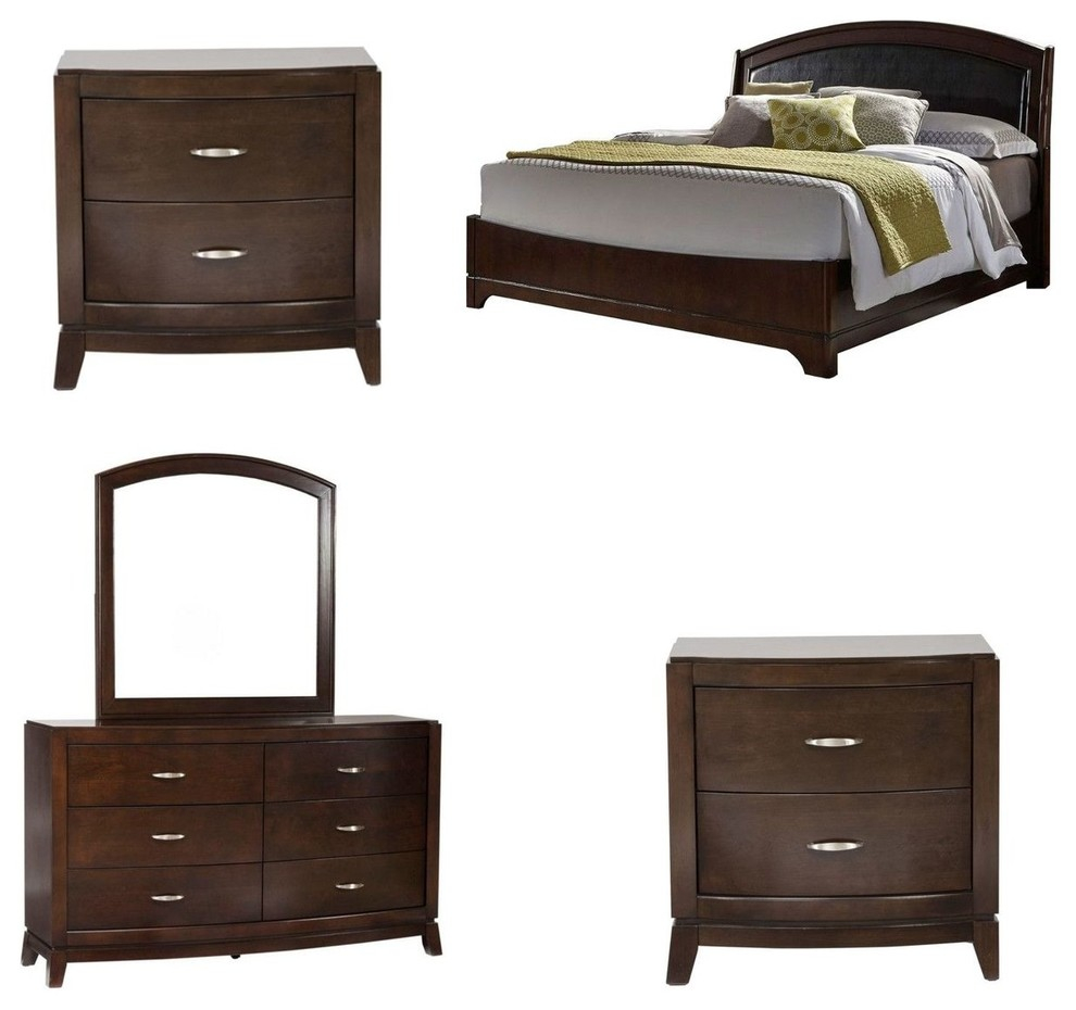 Liberty Furniture Avalon 5 Piece Leather Bedroom Set Queen within measurements 990 X 930