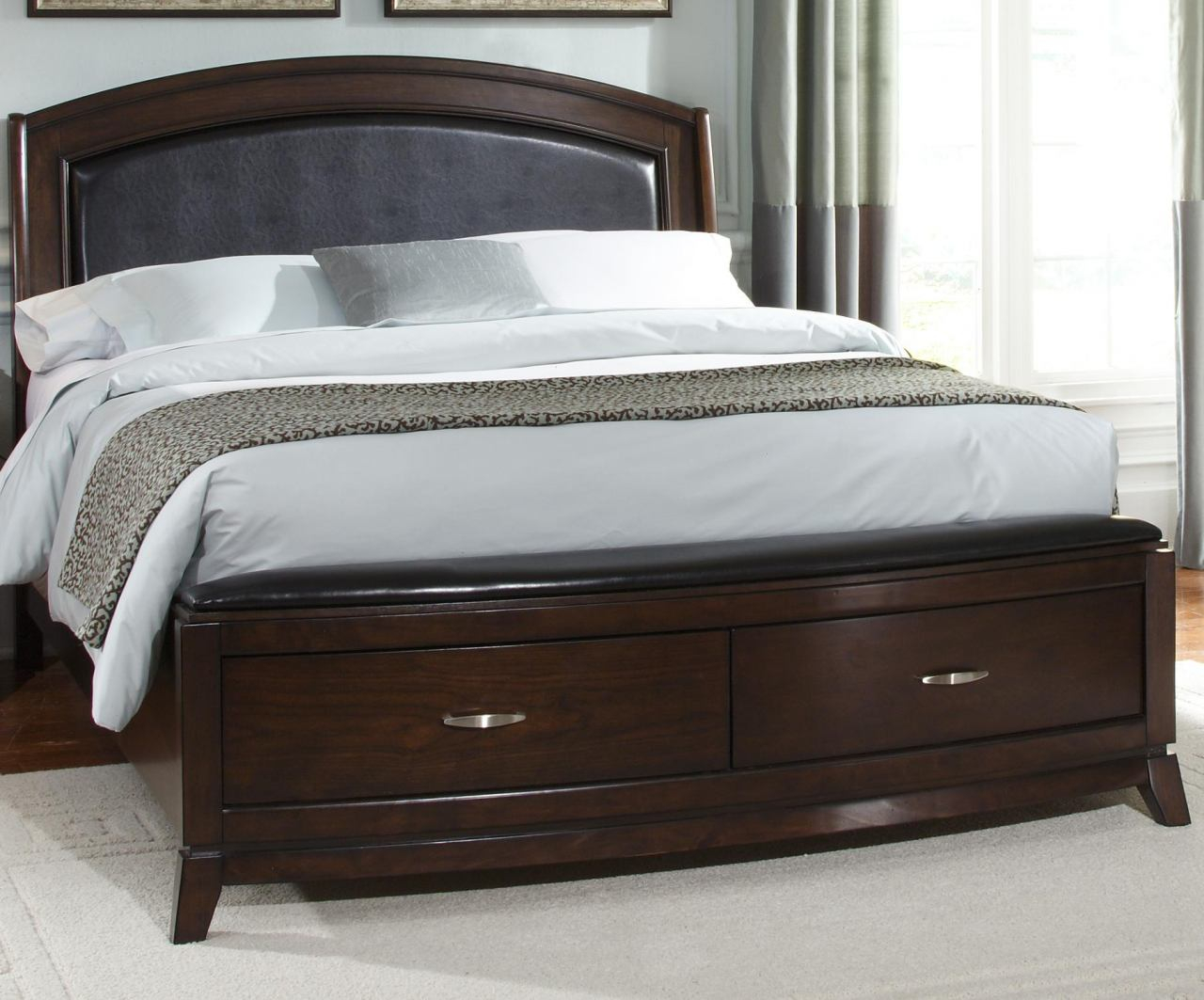 Liberty Furniture Avalon King Leather Platform Storage Bed In Dark Truffle 505 Br Lkpl Special for sizing 1280 X 1063