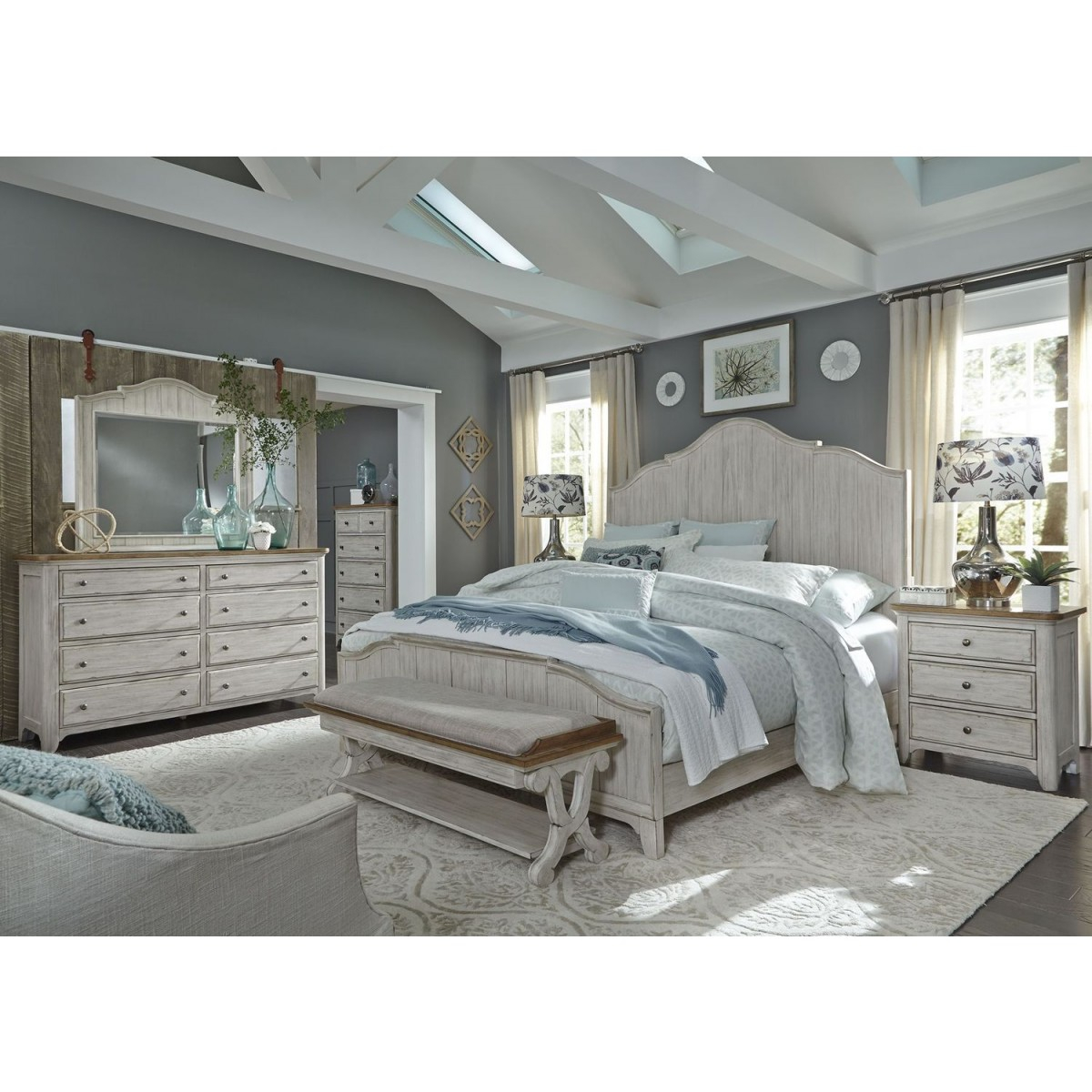 Liberty Furniture Farmhouse Reimagined King Panel Bedroom Set 652 Br Kpb with sizing 1200 X 1200