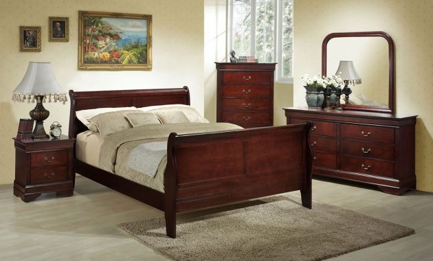 Lifestyle B5933 Queen Cherry Louis Philippe Bedroom Set regarding sizing 1200 X 960