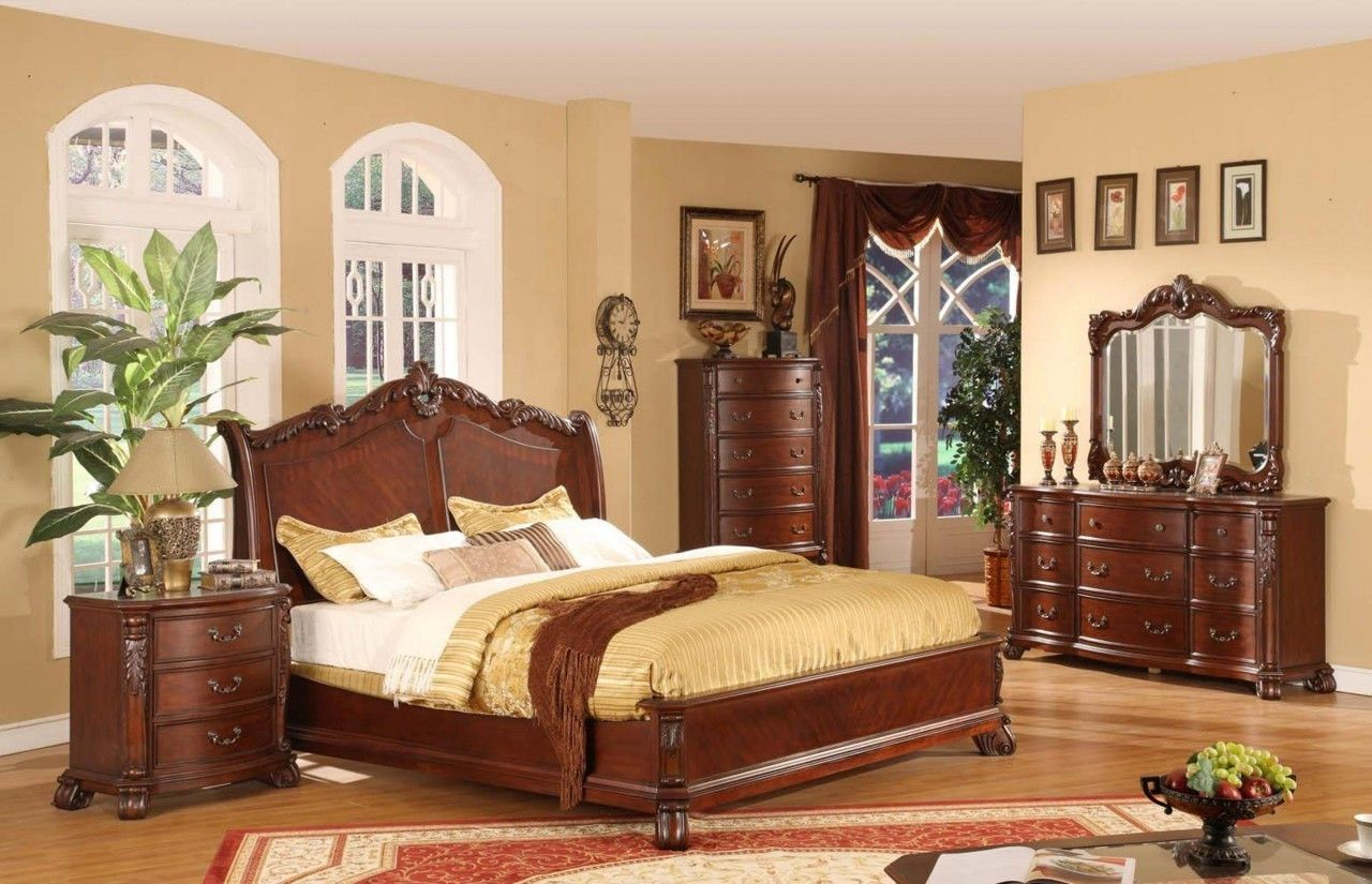 Lifestyle Furniture 9642 Cherry King Bedroom Set High Point for sizing 1280 X 825