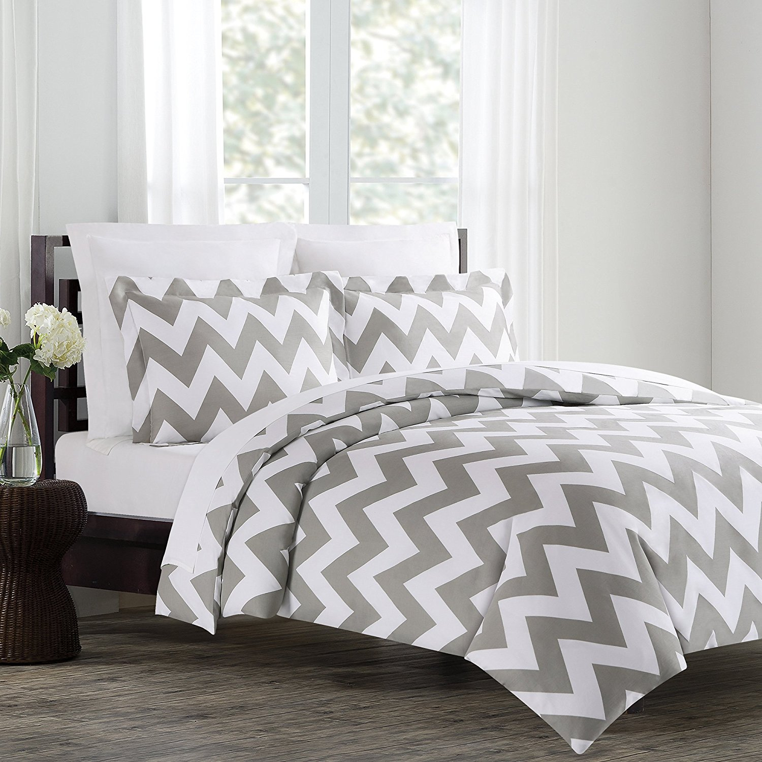 Light Grey King Size Bedding Chevron Stillwater Scene Peace And with regard to measurements 1500 X 1500