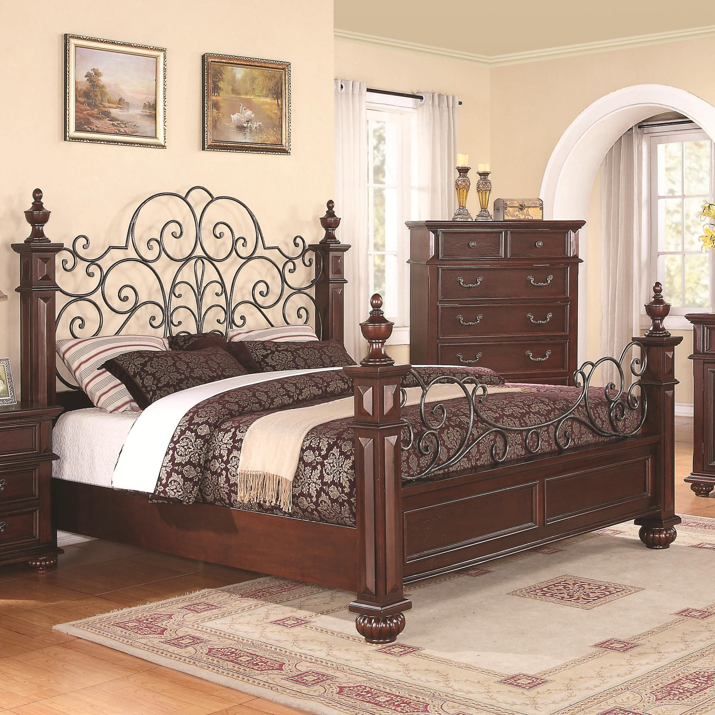 Likable Black Wrought Iron Bedroom Set Rod Textured Decor Axente for dimensions 2450 X 2450