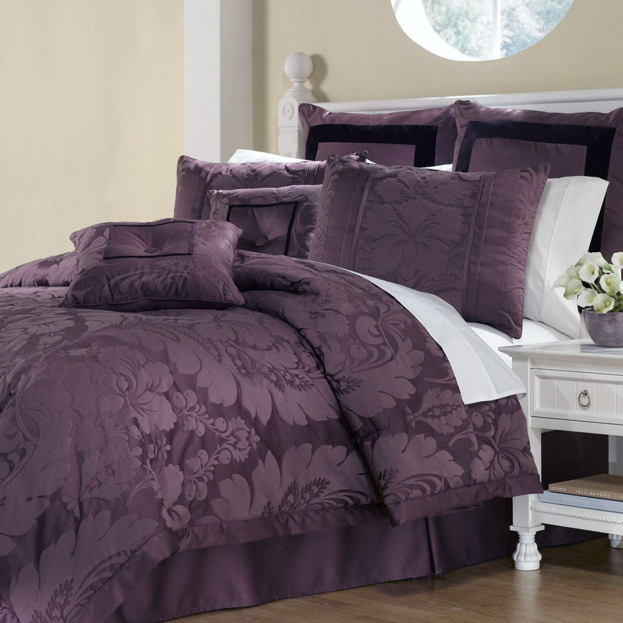 Lorenzo Damask 8 Pc Comforter Bed Set within size 2000 X 2000