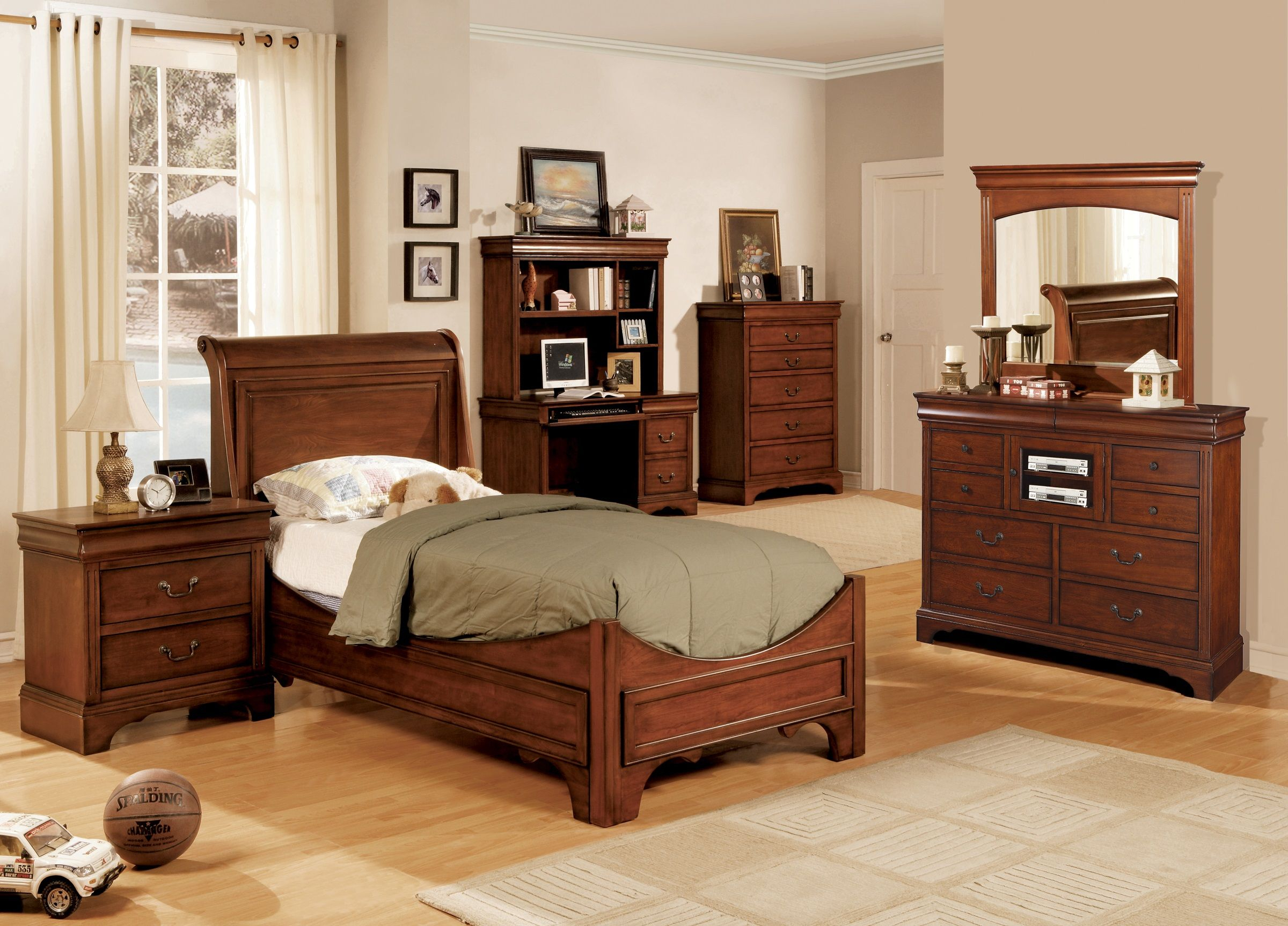 Lorenzo Twin Cherry Bedroom Set B1042ttwinset Bedroom Sets From regarding size 2400 X 1727