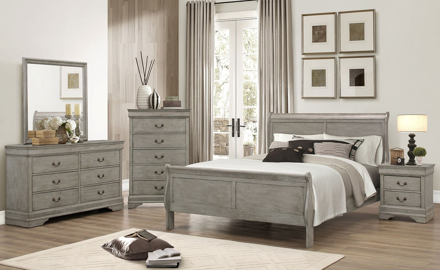 Grey Sleigh Bedroom Set • Bulbs Ideas