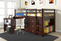 Low Study Loft Bed With Roll Out Desk Cappuccino throughout measurements 1500 X 1050
