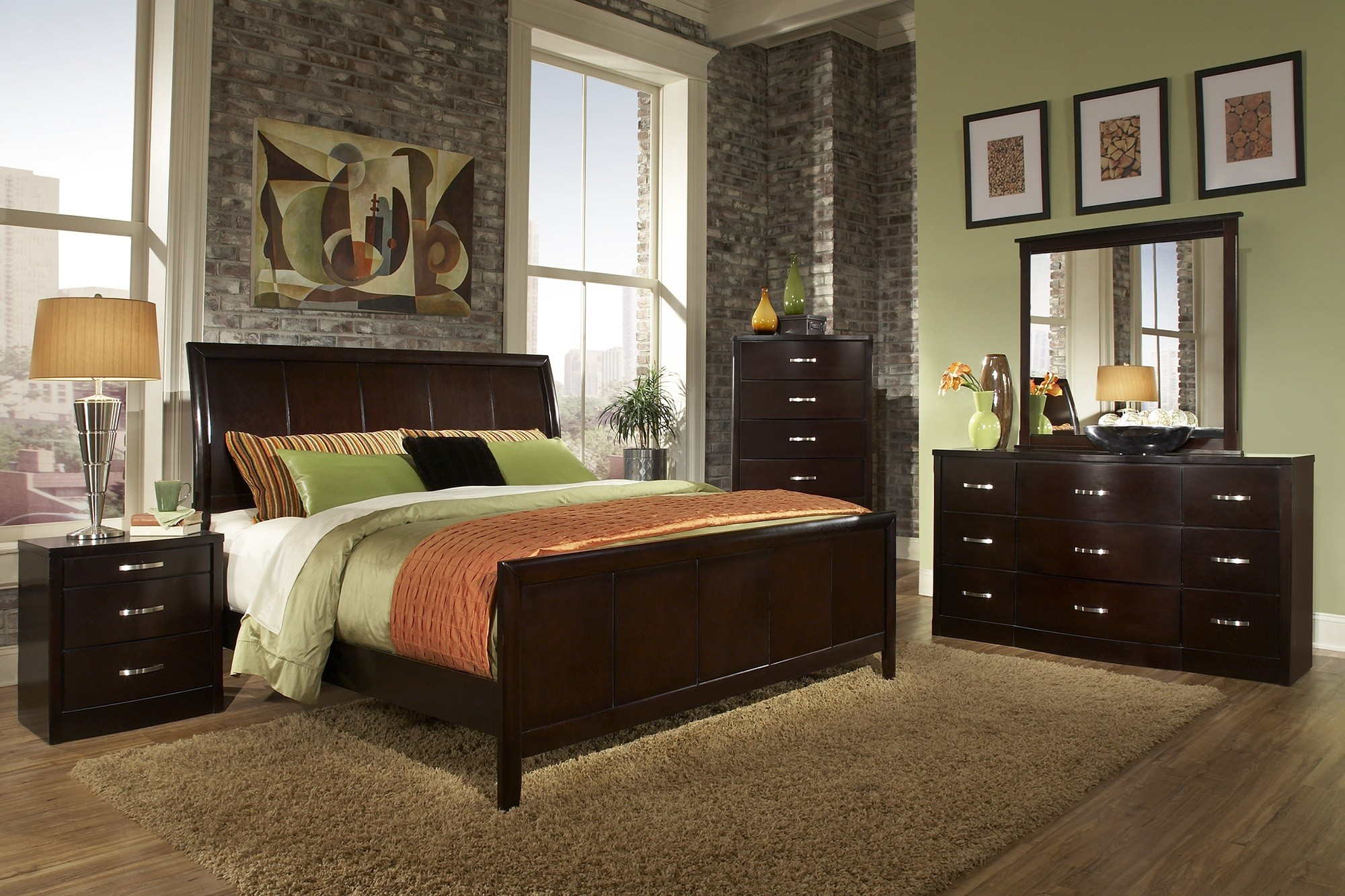 Lucky Gl08 2783 Dark Wood Bedroom Set within size 2000 X 1333