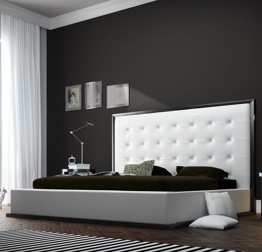 Ludlow King Bed In Wengewhite Leather Bedroom Furniture Leather with regard to dimensions 910 X 873