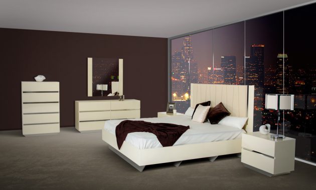 Luxor Modern Beige Lacquer Italian Bedroom Set intended for sizing 1200 X 801