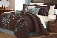 Luxury Bedding Sets Modern Comforter Set Queen King Teal Blue Brown in sizing 1600 X 1600