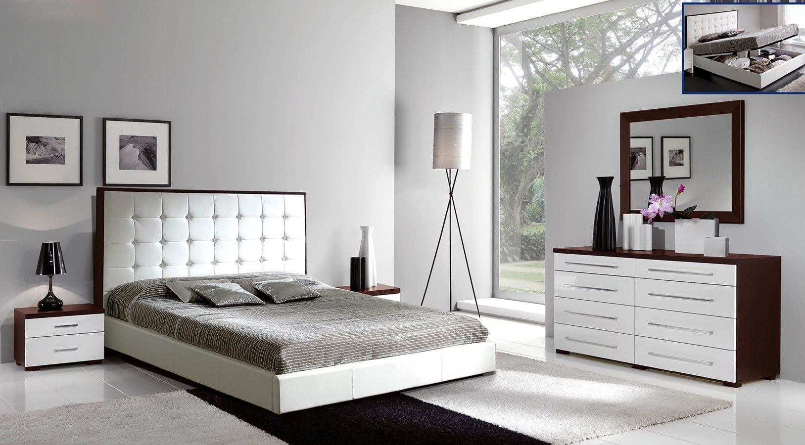 Luxury Bedroom Set W Penelope Storage Bed intended for size 1627 X 900