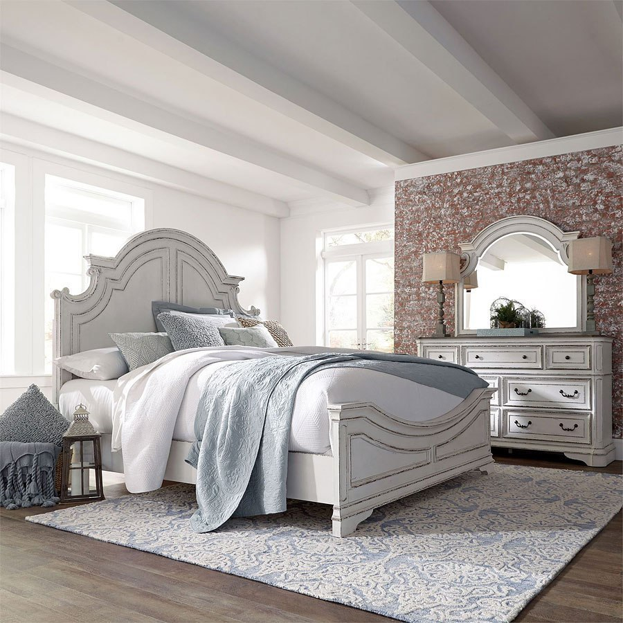 Magnolia Manor Antique White Panel Bedroom Set pertaining to proportions 900 X 900
