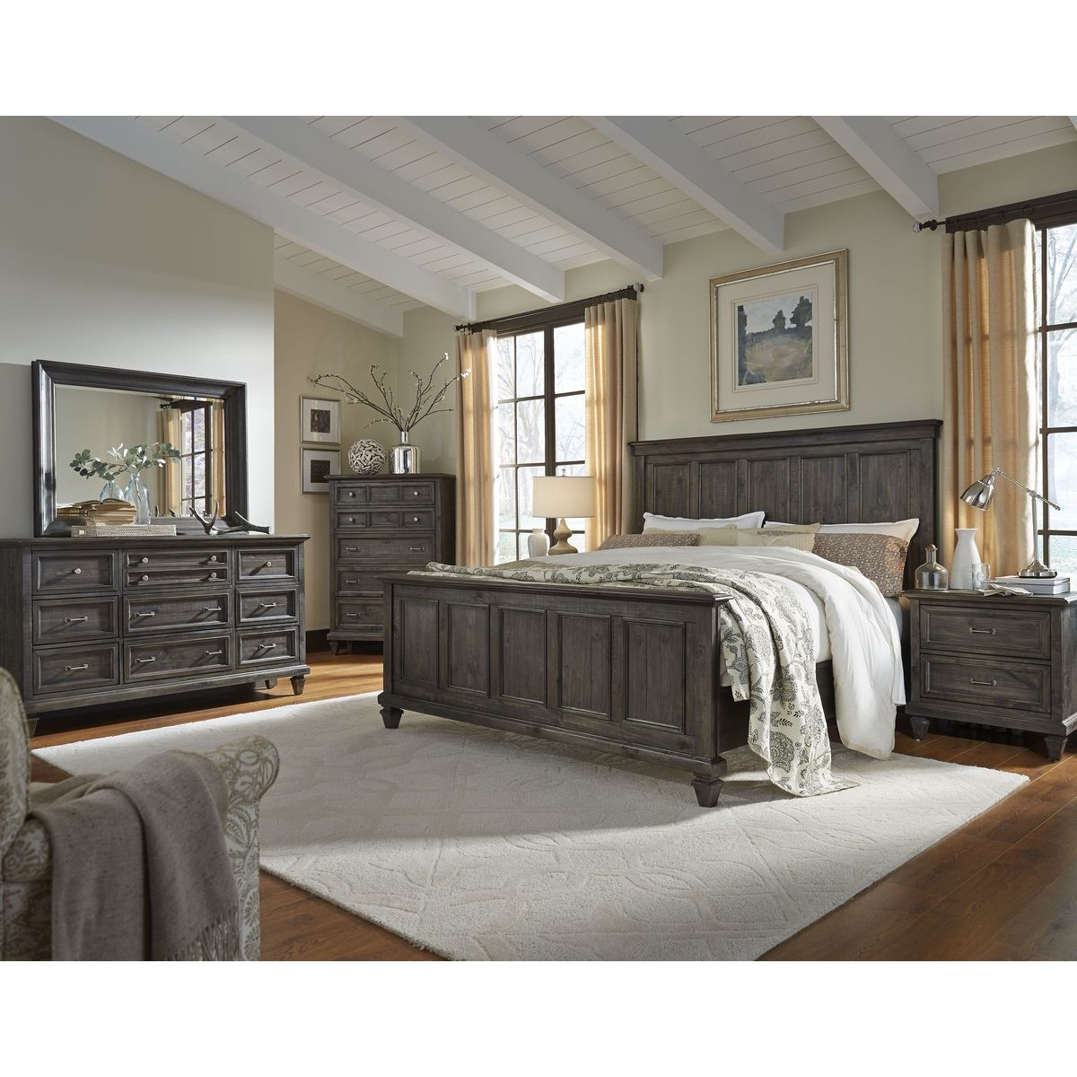 Magnussen Calistoga Panel Bed In Charcoal Bedroom Set throughout sizing 1200 X 1200