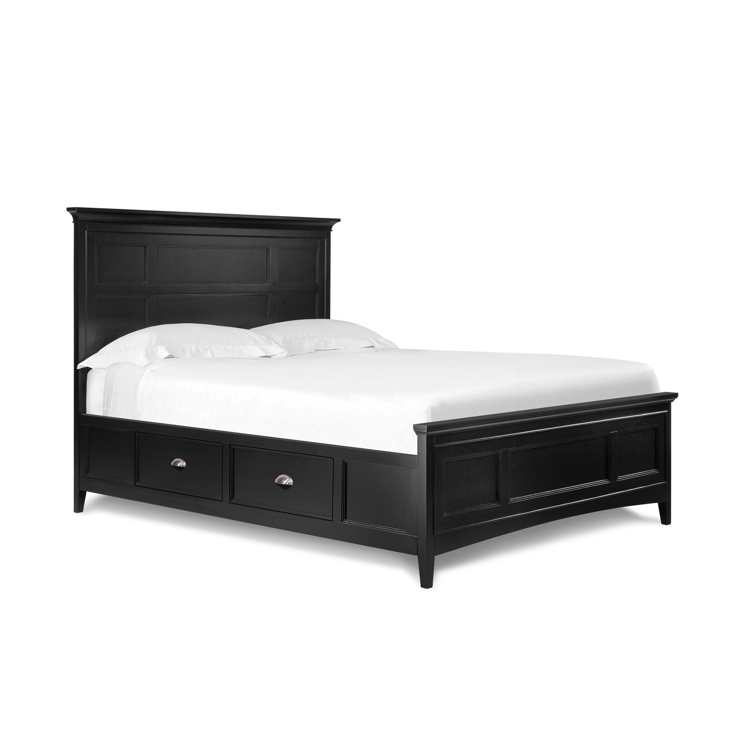 Magnussen Southampton Queen Size Storage Drawer Bed In Black Finish regarding proportions 1481 X 1481