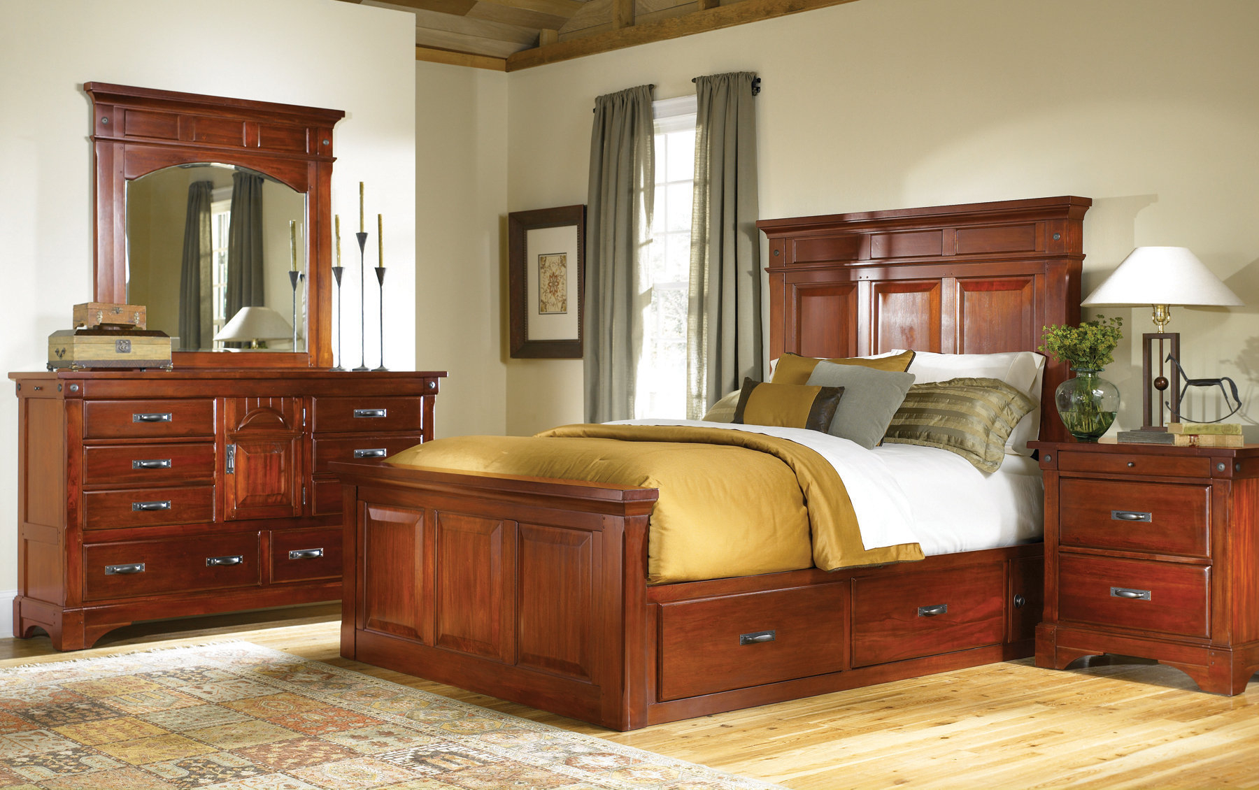 Mahogany Storage Bed Classic King And Queen Solid Wood Bedroom for sizing 1800 X 1130