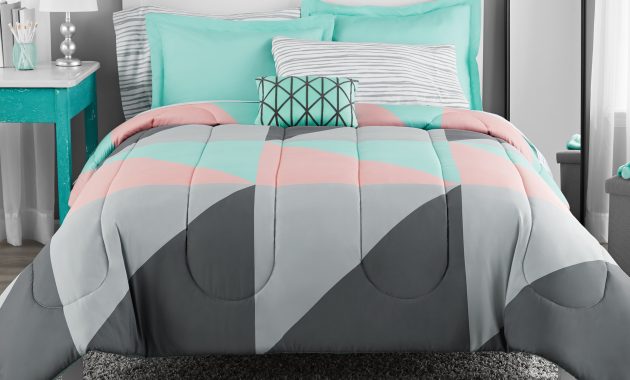 Mainstays Grey Teal Bed In A Bag Bedding Set Queen intended for size 2000 X 2000