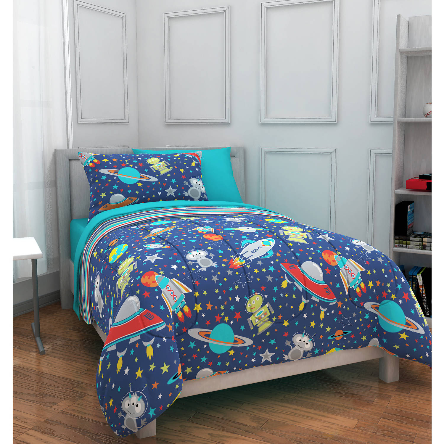 Mainstays Kids Outer Space Bed In A Bag Bedding Set intended for sizing 1500 X 1500