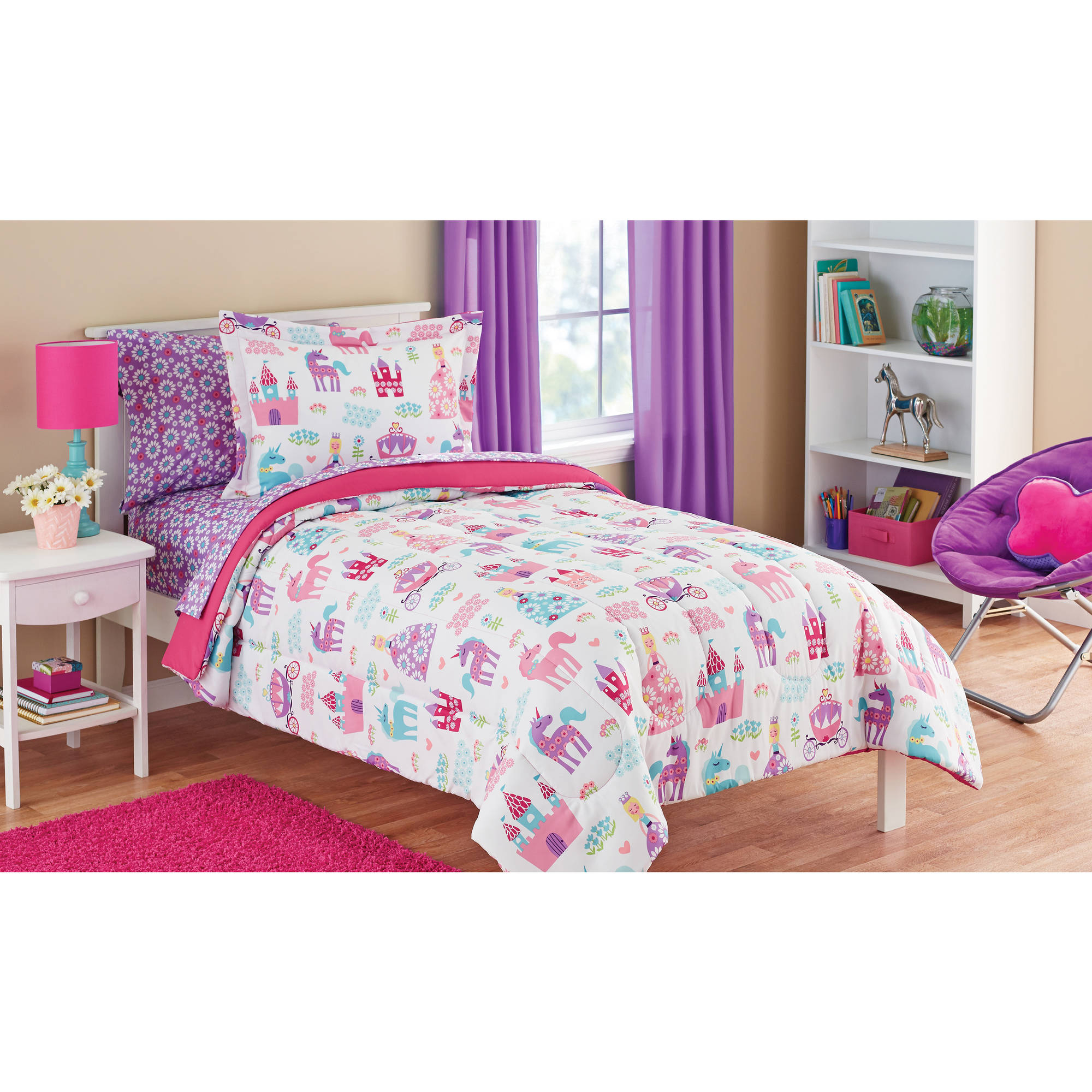 Mainstays Kids Pretty Princess Coordinated Bed In A Bag 1 Each regarding measurements 2000 X 2000