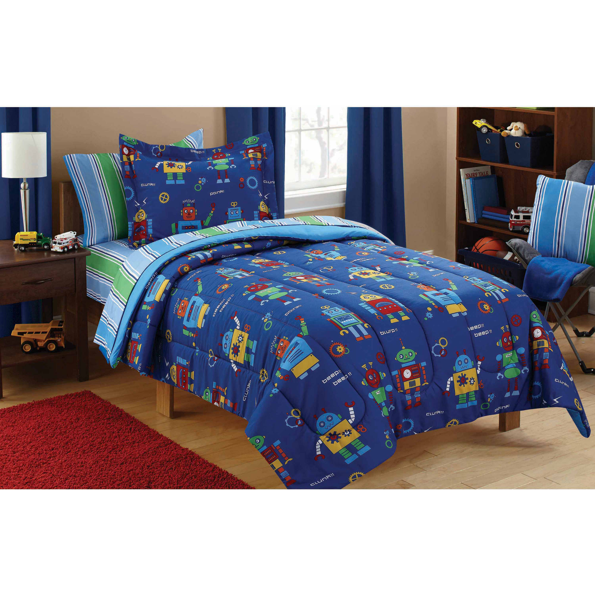 Mainstays Kids Robots Bed In A Bag Coordinating Bedding Set regarding measurements 2000 X 2000