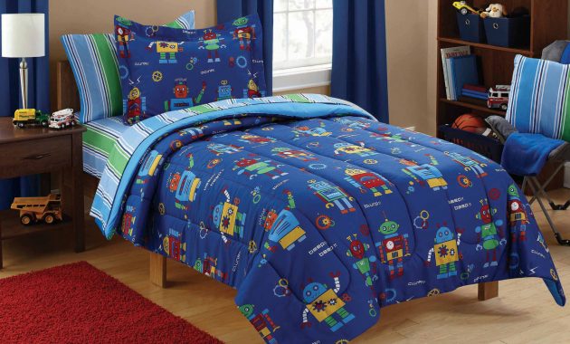 Mainstays Kids Robots Bed In A Bag Coordinating Bedding Set regarding proportions 2000 X 2000