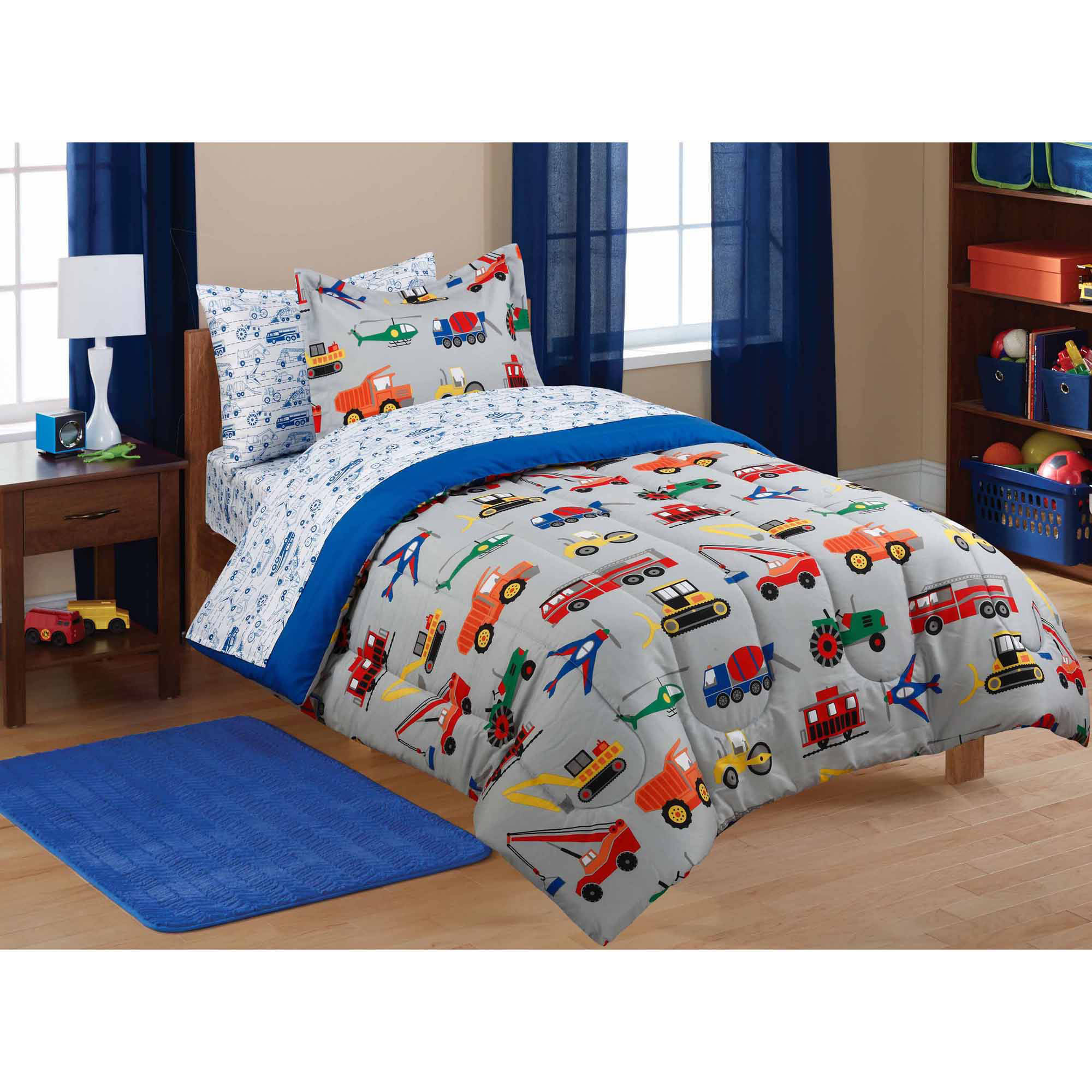 Mainstays Kids Transportation Bed In A Bag Coordinating Bedding Set inside measurements 2000 X 2000