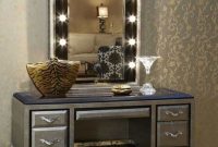 Makeup Vanity Table With Lighted Mirror Visual Hunt in measurements 744 X 1127