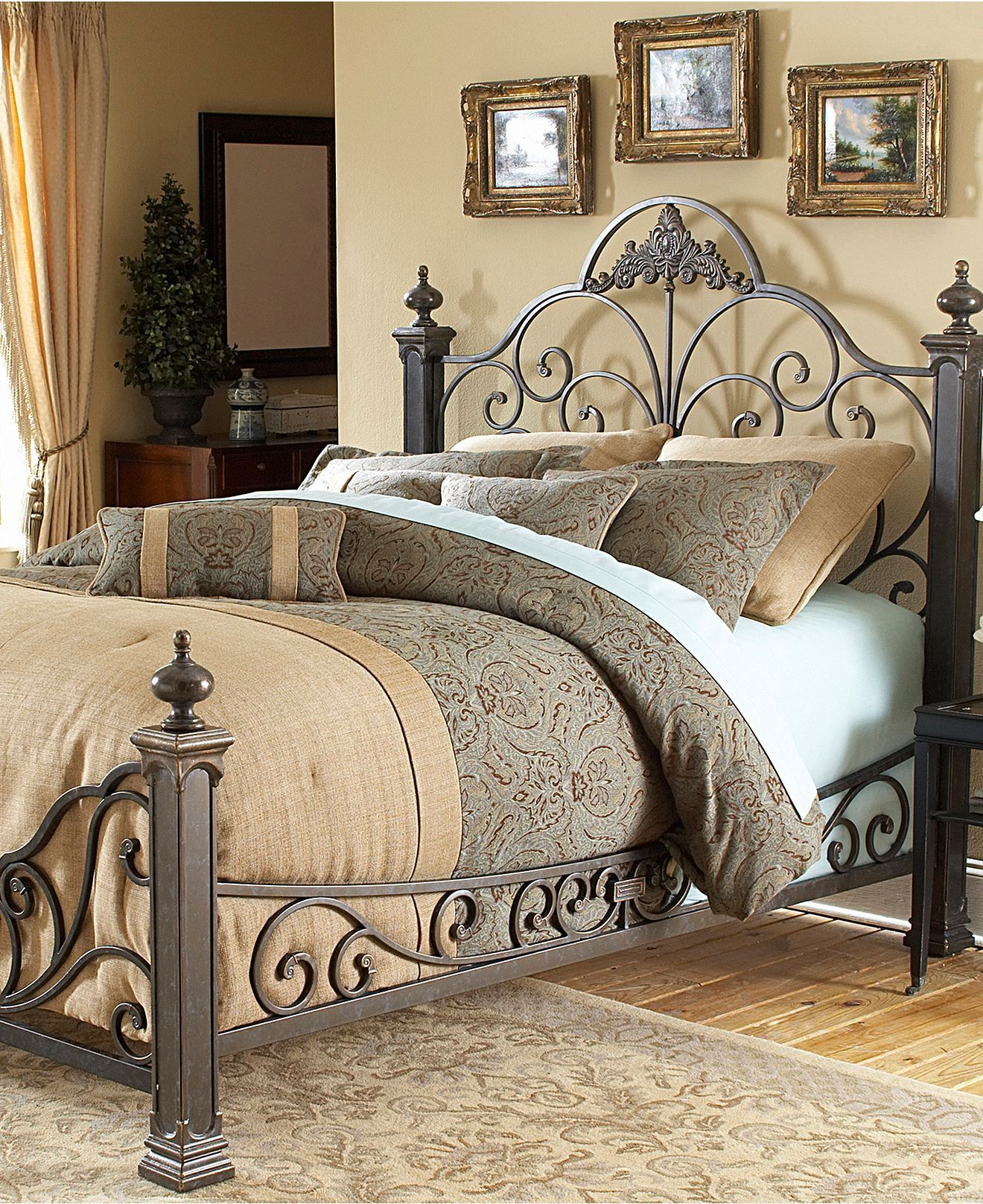 Manchester Gilded Slate King Bed Metal Bed Frame Beds Furniture pertaining to sizing 1320 X 1616