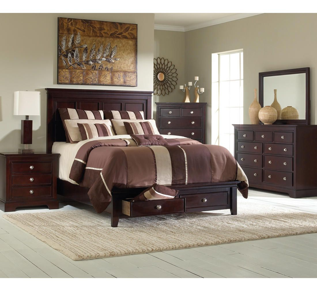 Mandalay 5 Pc King Storage Bedroom Group Badcock More For The within size 1100 X 1012