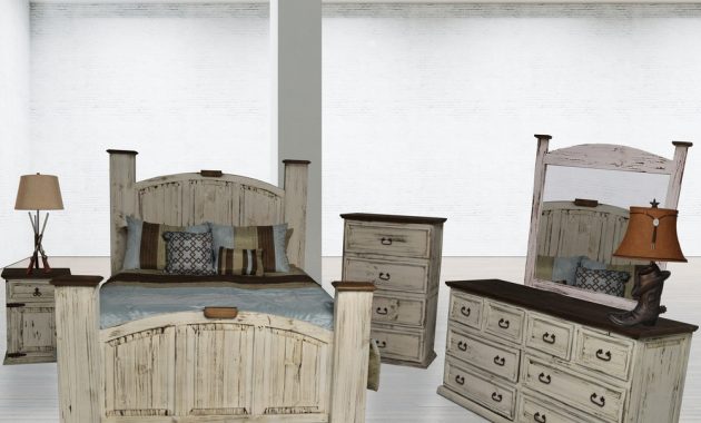 Mansion White Rustic Bedroom Set for dimensions 1000 X 800