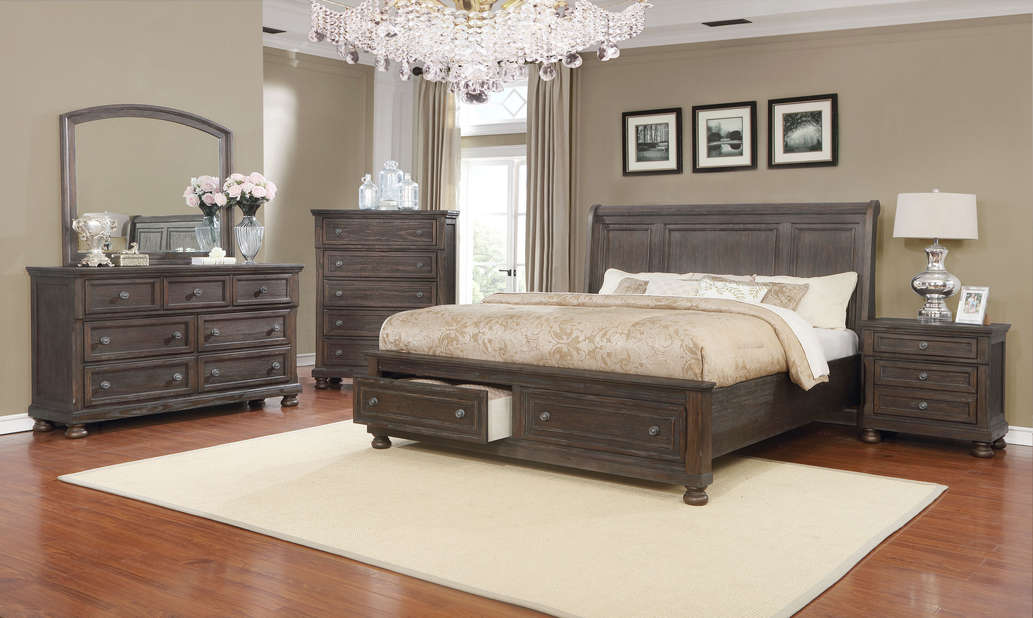 Mapes Queen Sleigh 4 Piece Bedroom Set for proportions 3312 X 1981