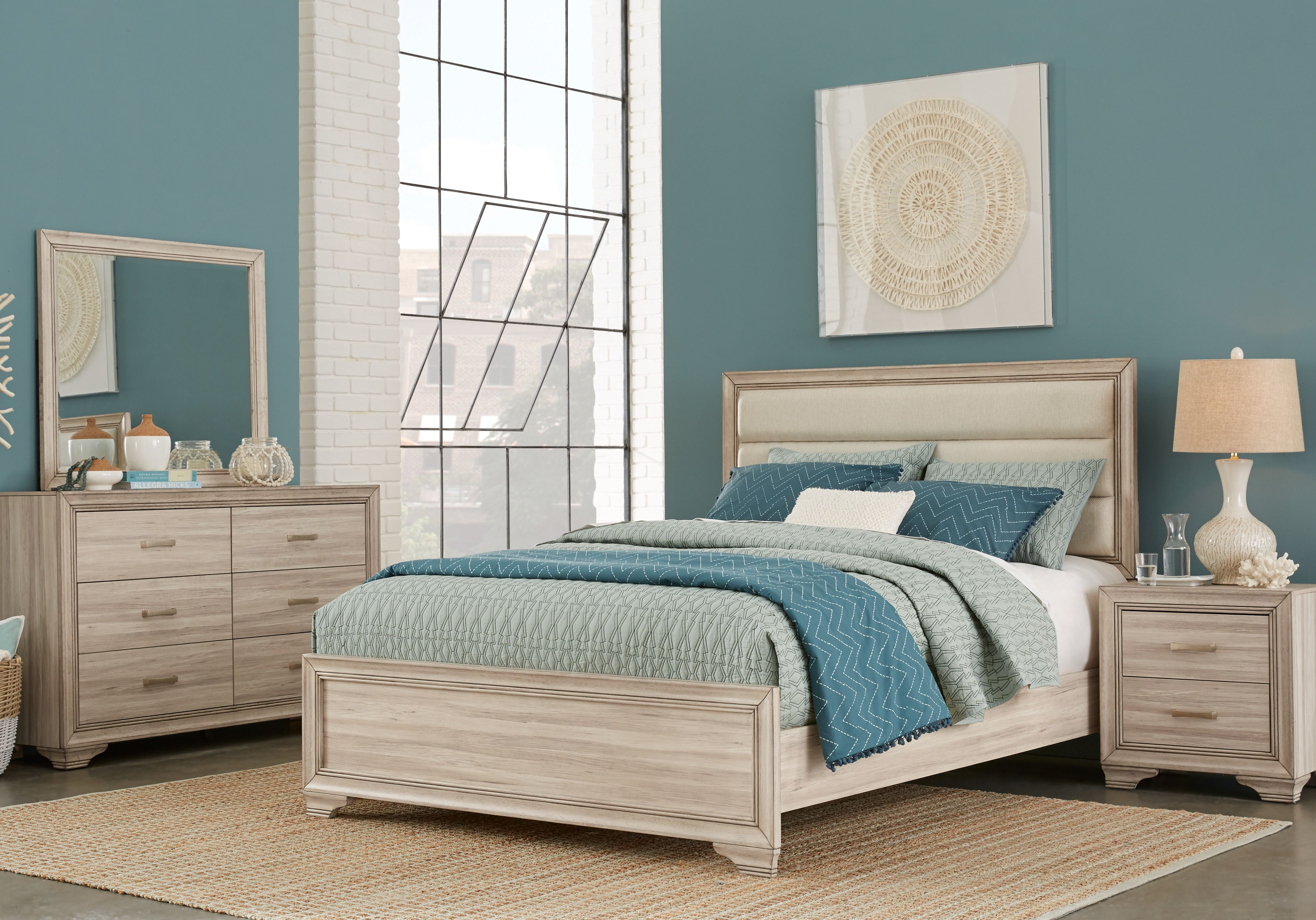 Marlow Natural 7 Pc Queen Panel Bedroom In 2019 Bedset Wood intended for dimensions 4202 X 2937