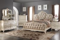 Marquee Traditional Pearl White Bonded Leather Master Bedroom Set throughout proportions 3700 X 2348