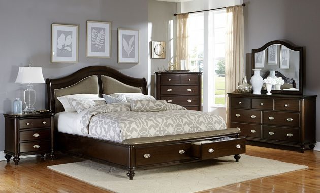 Marston Dark Cherry Platform Storage Bedroom Set in size 2200 X 1700