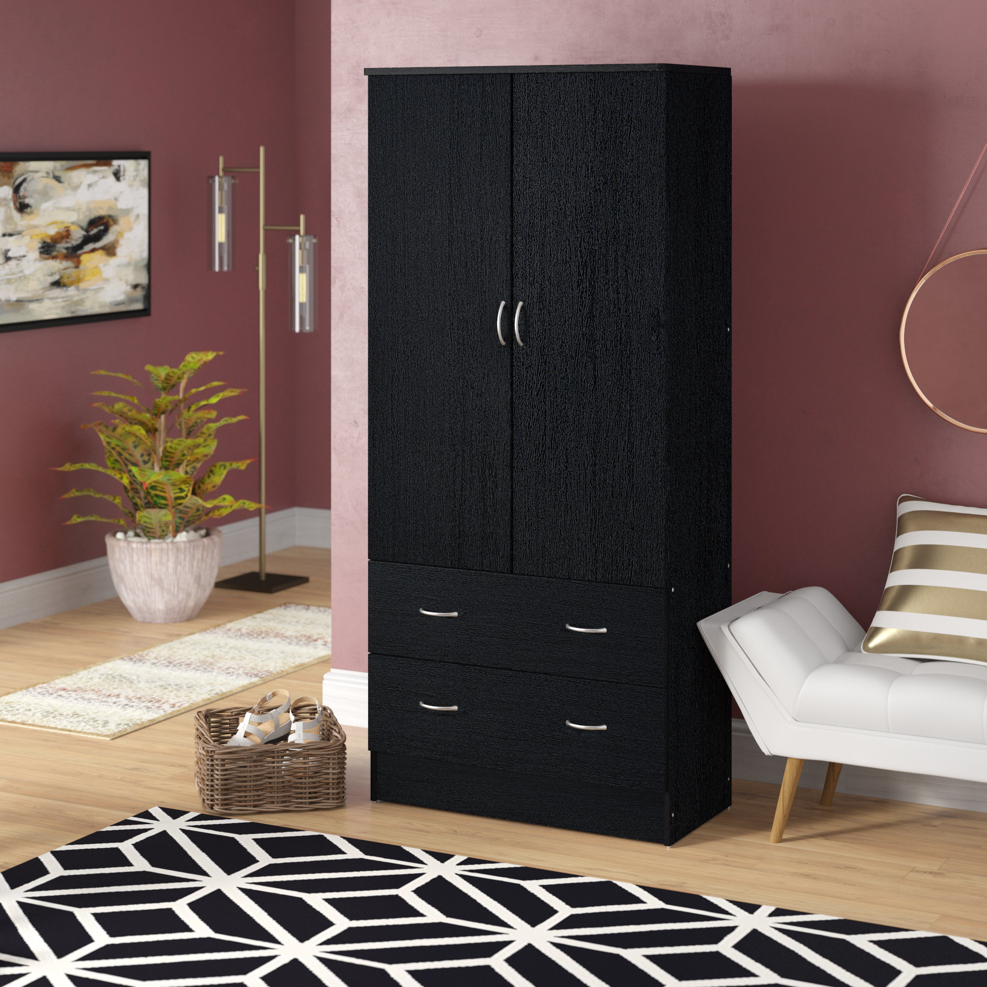 Marvellous Wardrobe Bedroom Armoire Espresso Finish Design Campaign intended for dimensions 2000 X 2000