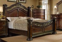 Mcferran B163 Ck Antique Brass Cherry Wood Finish California King Bed Classic throughout dimensions 1274 X 960