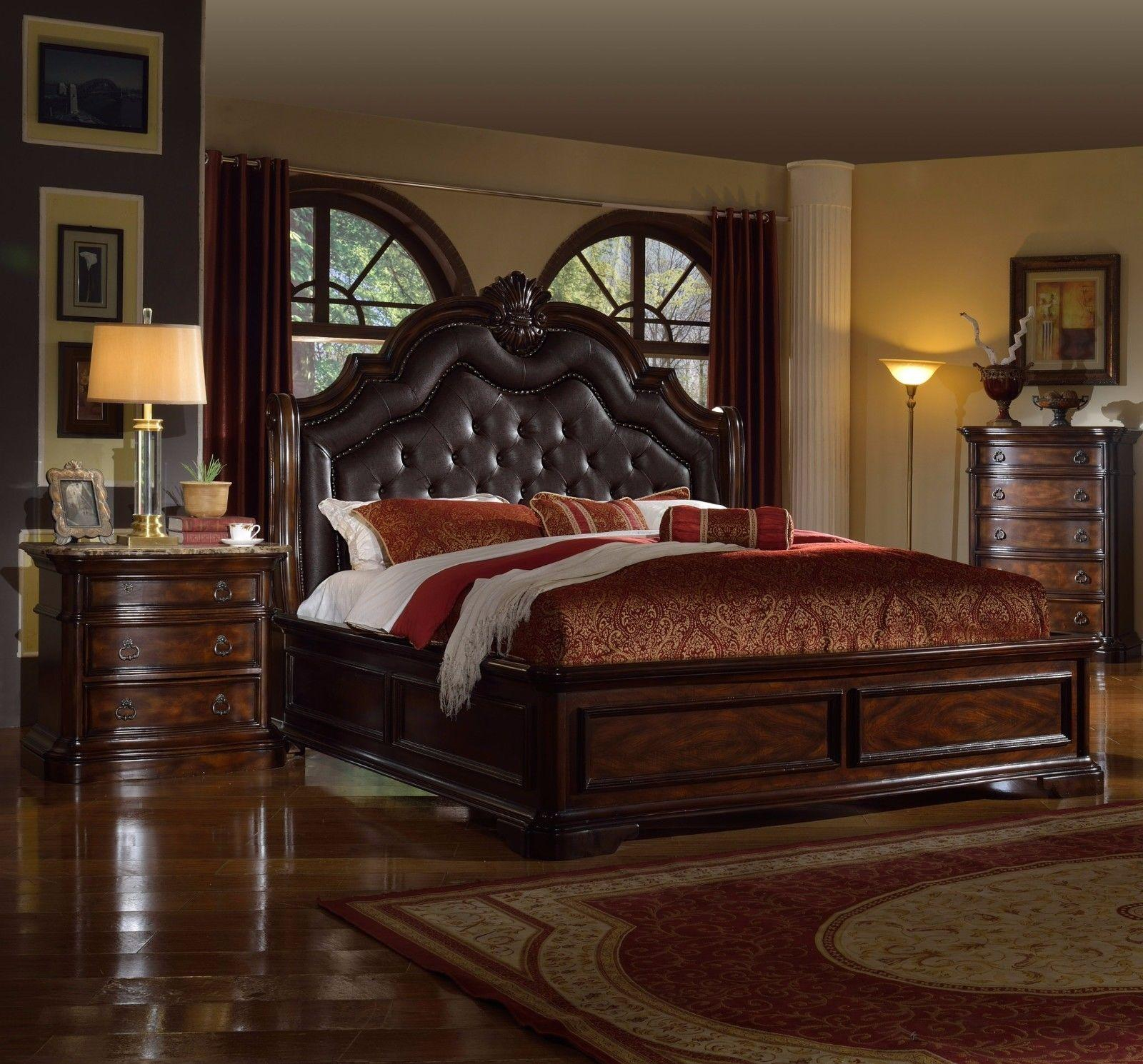 Mcferran B6002 Tuscan Rich Brown Solid Hardwood Eastern King Bedroom Set 5 Pcs pertaining to dimensions 1600 X 1490