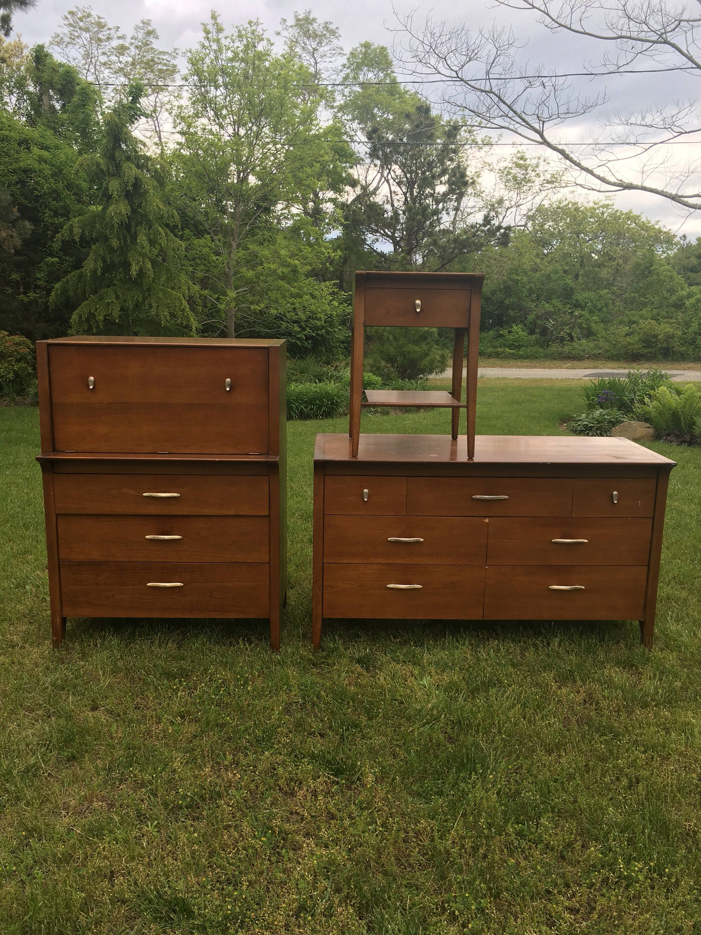 Mid Century Modern Drexel Profile Bedroom Set 3 Pieces regarding size 2250 X 3000