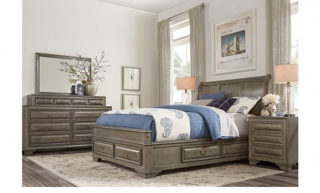 Mill Valley Ii Gray 5 Pc King Sleigh Bedroom With Storage For The in size 3000 X 1663