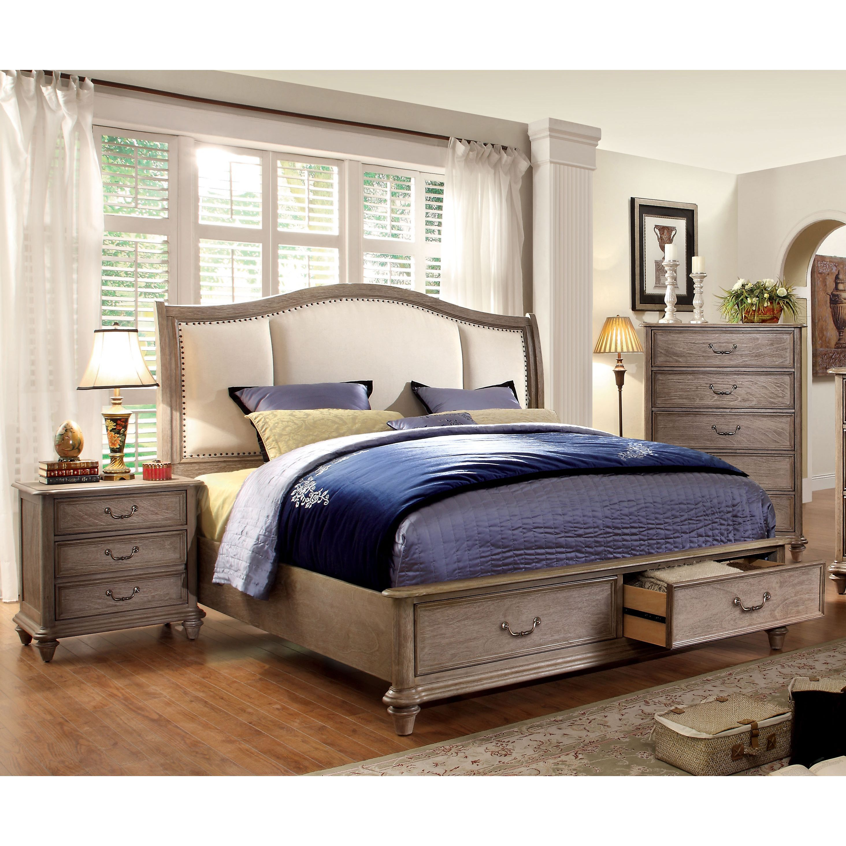 Minka Iv Rustic Natural Tone 3 Piece Bedroom Set Future Appartment intended for sizing 2928 X 2928