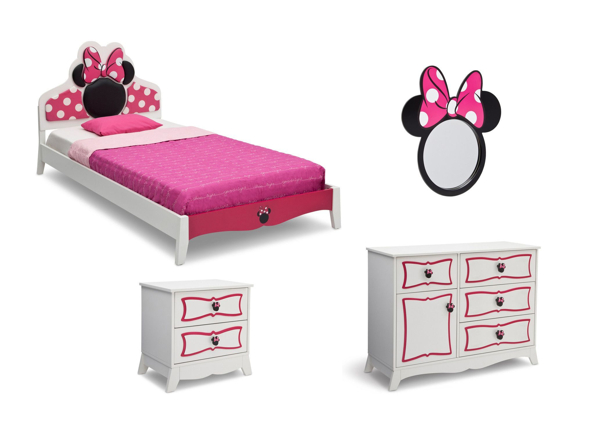 Minnie Mouse Wooden Twin Bedroom Collection Minnie Mouse Bedroom within proportions 2048 X 1463
