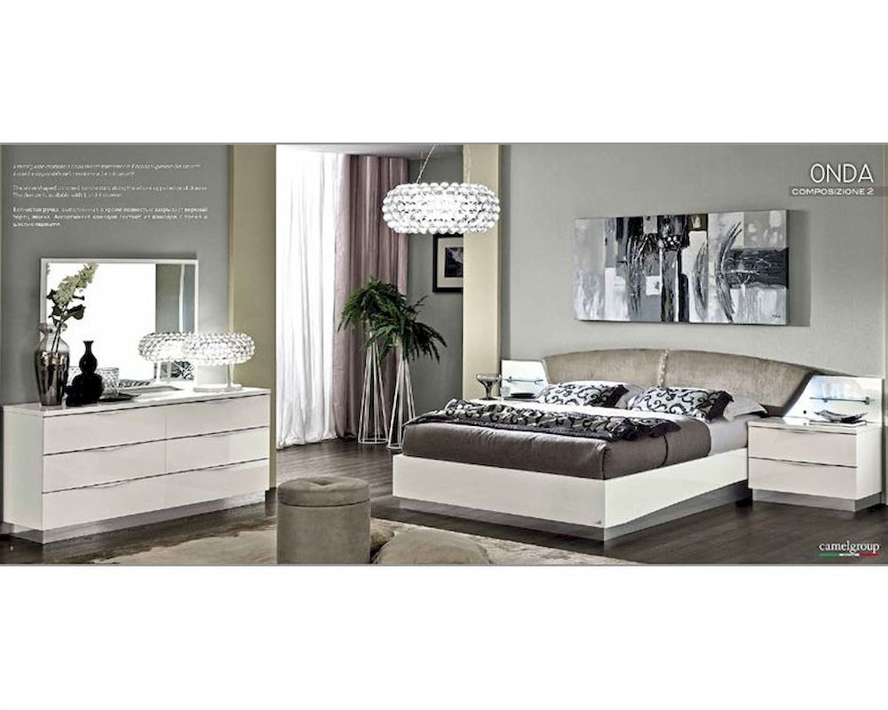 Modern Bedroom Set Onda In White Color 3313on intended for sizing 1000 X 800