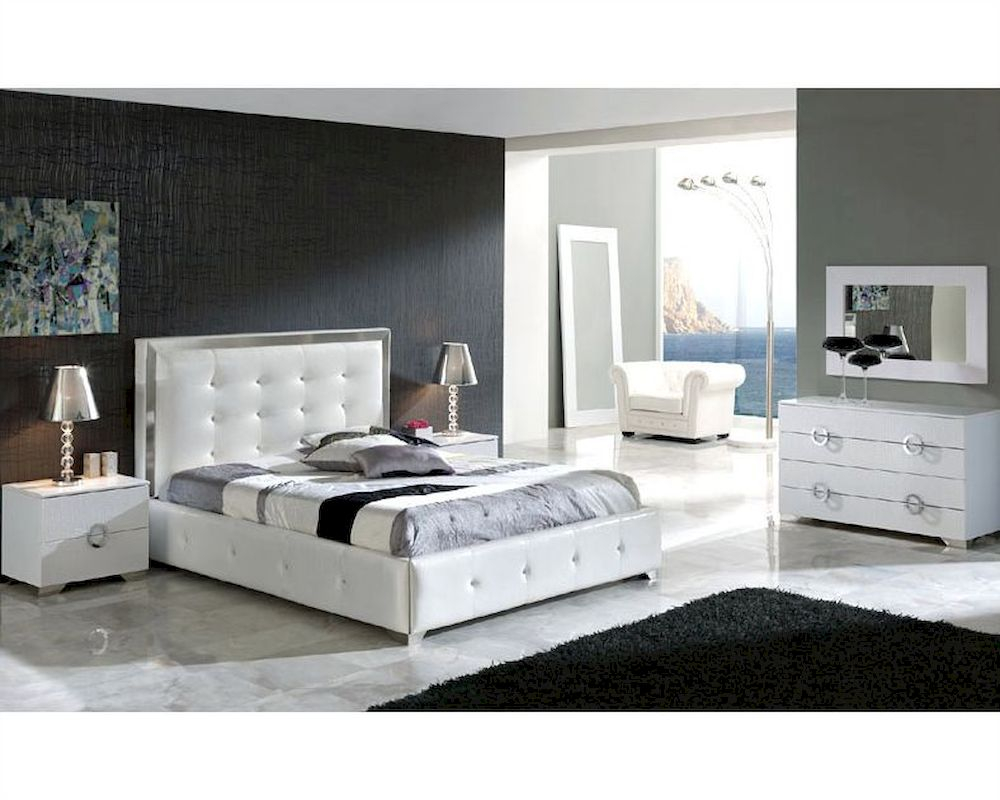 Modern Bedroom Set Valencia In White Made In Spain 33b241 inside measurements 1000 X 800