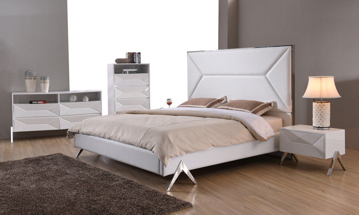 Modrest Candid Modern White Bedroom Set inside dimensions 1200 X 719