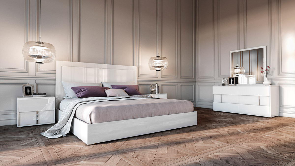 Modrest Nicla Italian Modern White Bedroom Set for size 1200 X 675