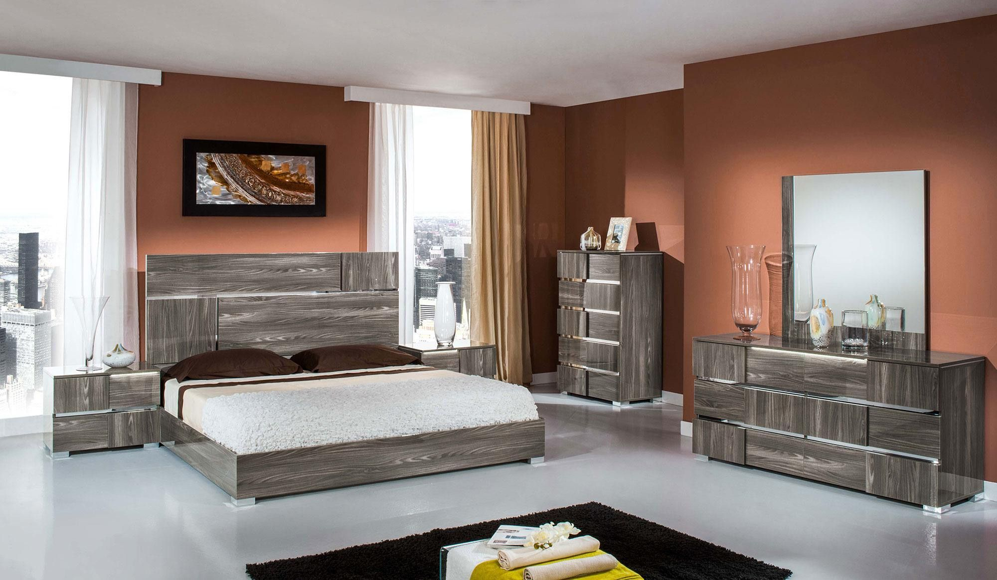 Modrest Picasso Italian Modern Lacquer Bedroom Set Room Grey intended for measurements 2000 X 1164